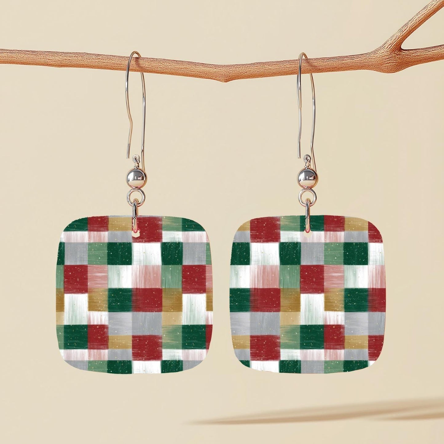 Christmas Plaid Acrylic - Red and Green Patterned Cast Laser Acrylic Sheet for Cutting & Engraving