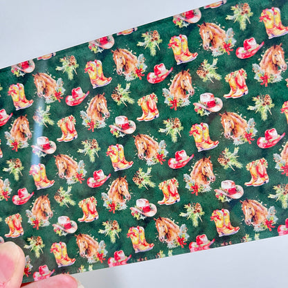 Western Christmas Pattern UV Printed Clear Acrylic Sheet for Lasers