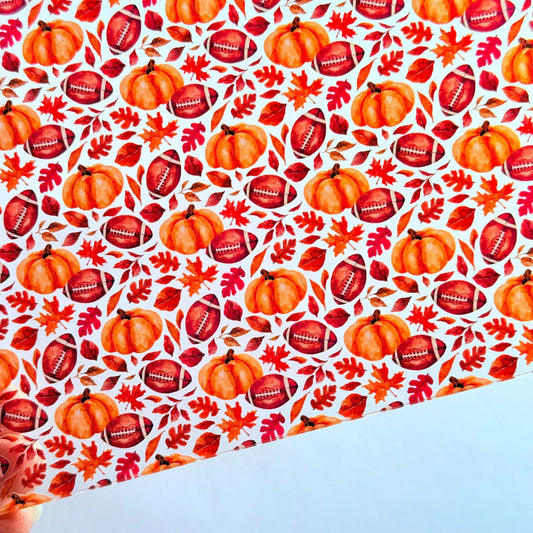 Fall Football and Pumpkins Patterned Cast Acrylic, Flex and Wood for Lasers