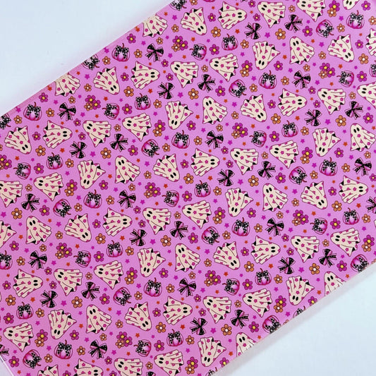 Halloween Patterned Acrylic, Pumpkin Acrylic for Lasers, Pink Two Sided UV Printed Acrylic for Lasers for Jewelry and Cup Toppers, Glowforge