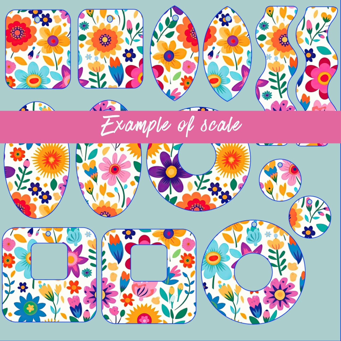 Floral Printed Acrylic Sheet | Laser Cut Jewelry Blanks