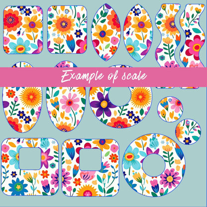 Floral Printed Acrylic Sheet | Laser Cut Jewelry Blanks