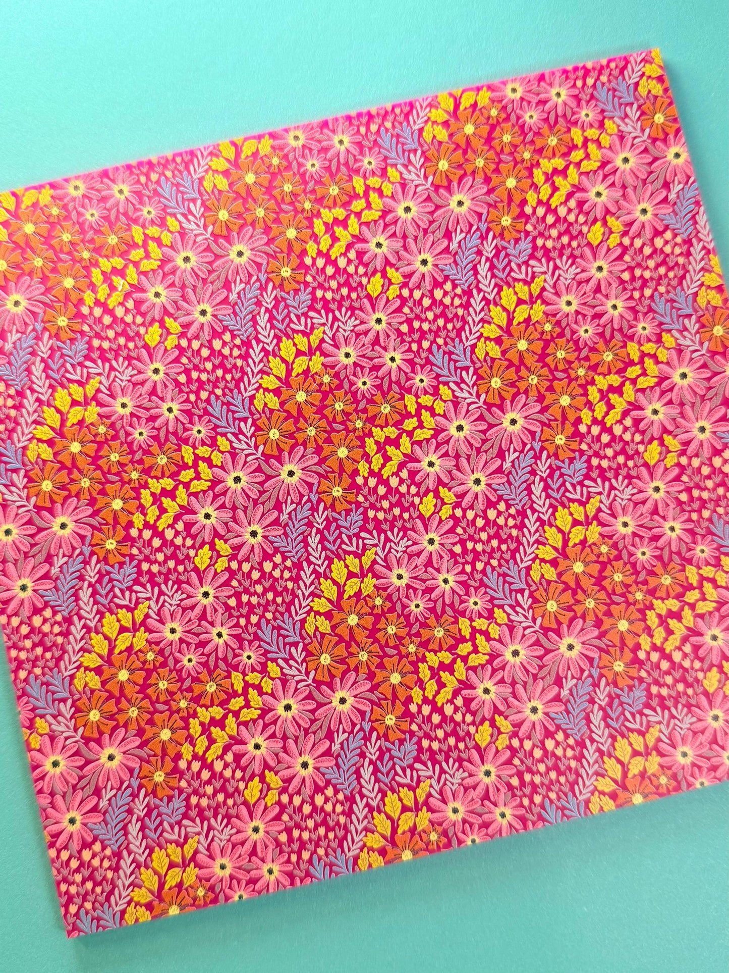 Pink Floral Acrylic Patterned Sheet - 3mm UV Printed Acrylic Square for Laser Cutting Patterned Cast Acrylic, Flex and Wood for Lasers