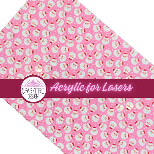 Pink Christmas Acrylic Sheet - Patterned Cast Acrylic