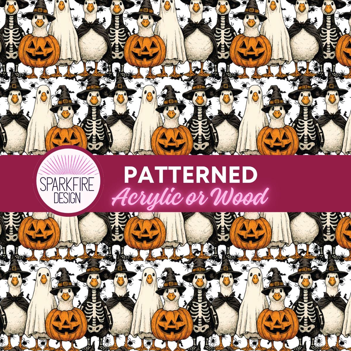 Halloween Ghosts Patterned Cast Acrylic, Flex and Wood for Lasers