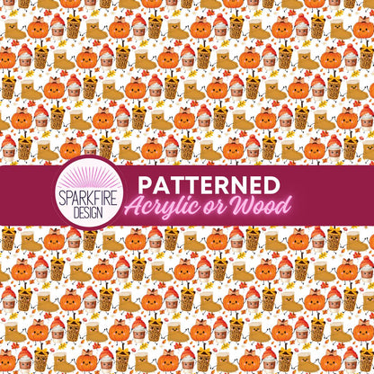 Halloween Patterned Acrylic Sheet | Fall Pumpkin for Laser Cutting