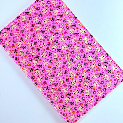 Halloween Patterned Acrylic, Pumpkin Acrylic for Lasers, Pink Two Sided UV Printed Acrylic for Lasers for Jewelry and Cup Toppers, Glowforge