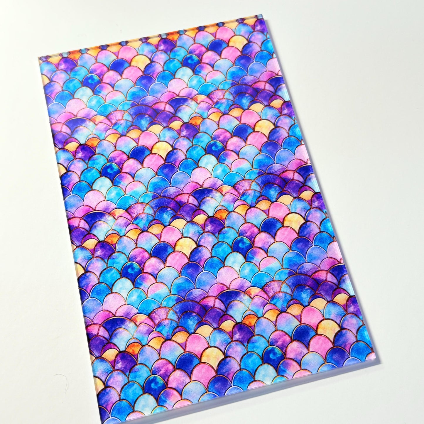Purple Mermaid Patterned Cast Acrylic, Flex and Wood for Lasers