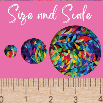 Rainbow Stained Glass Patterned Cast Acrylic for Earrings & MDF Sheets or Flex
