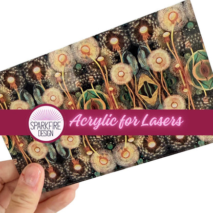 Patterned Acrylic Sheet - Floral Acrylic Sheet for Laser Cutting Jewelry & Earrings Patterned Cast Acrylic, Flex and Wood for Lasers