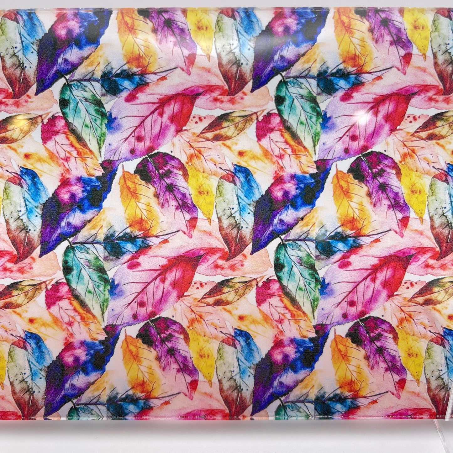 Transparent Acrylic Sheet – Patterned Acrylic Suncatcher Panel with Stained Glass Leaves Patterned Cast Acrylic, Flex and Wood for Lasers