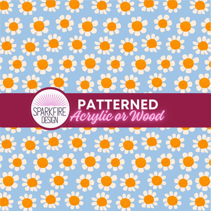Patterned Acrylic Sheet, Pastel Floral Laser Cut Blank For Earrings