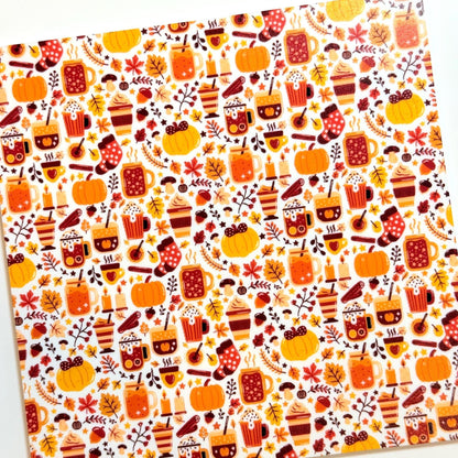Fall Themed Pumpkin Spice Cast Acrylic Panels for Laser Cutting Patterned Cast Acrylic, Flex and Wood for Lasers
