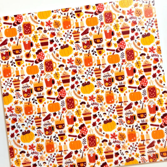 Fall Themed Pumpkin Spice Cast Acrylic Panels for Laser Cutting Patterned Cast Acrylic, Flex and Wood for Lasers