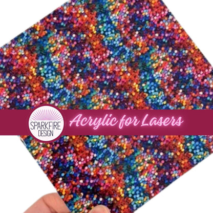 Printed Glitter Acrylic - Clear Core UV Printed Acrylic Sheets for Laser Cutting Crafts Patterned Cast Acrylic, Flex and Wood for Lasers