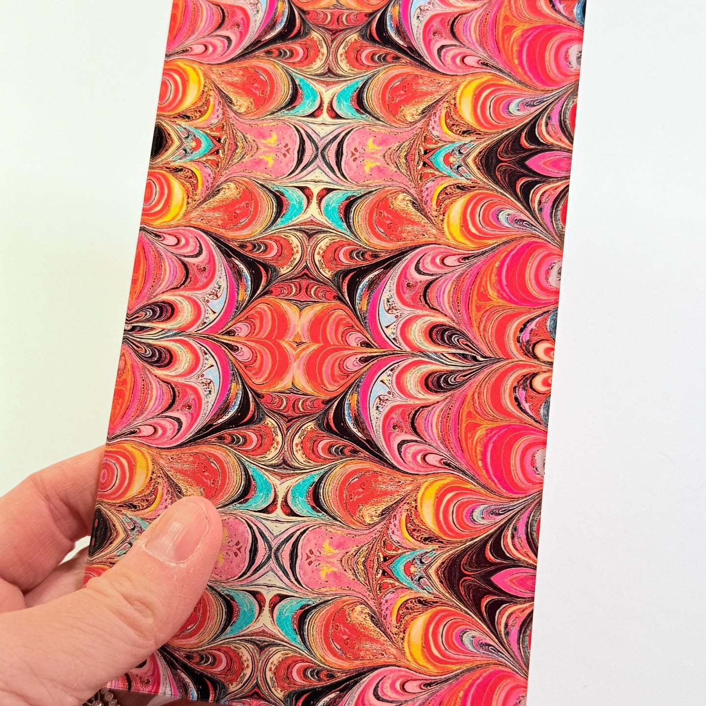Red and Yellow Swirl Patterned Cast Acrylic, Flex and Wood for Lasers