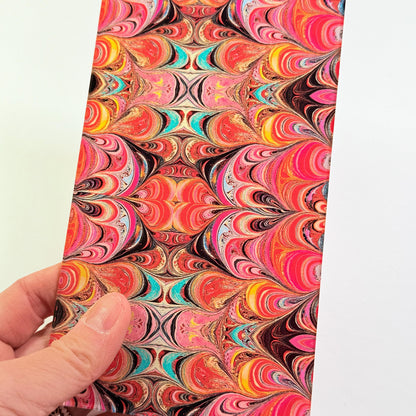 Red and Yellow Swirl Patterned Cast Acrylic, Flex and Wood for Lasers