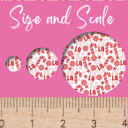 Patterned Acrylic Sheet, Candy Cane Christmas Laser Acrylic - Pink