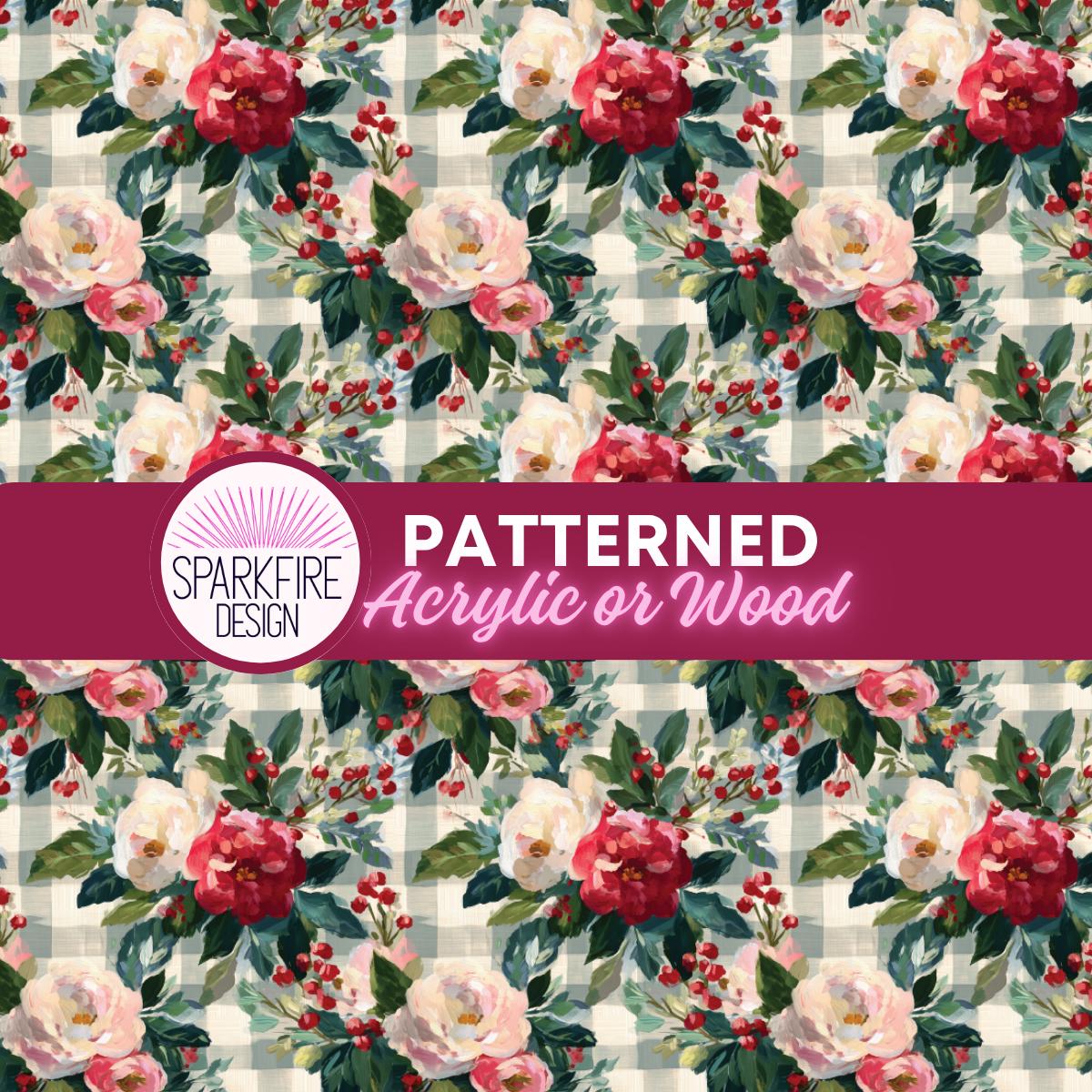 Patterned Acrylic Sheets, Christmas Floral Laser Acrylic, Flex