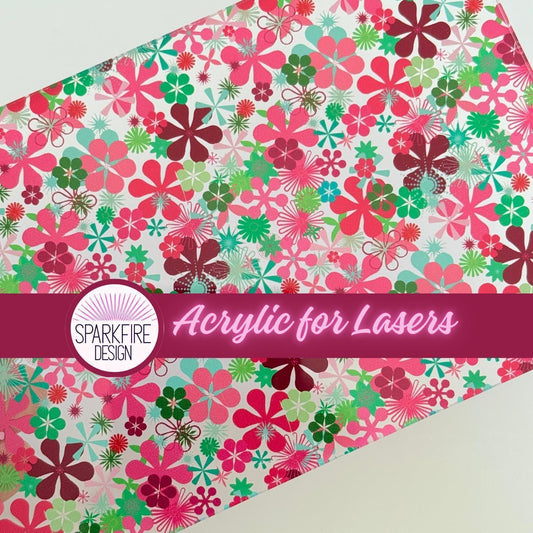 Patterned Cast Acrylic - Christmas Acrylic Pattern Sheet for Laser Cut Jewelry Patterned Cast Acrylic, Flex and Wood for Lasers