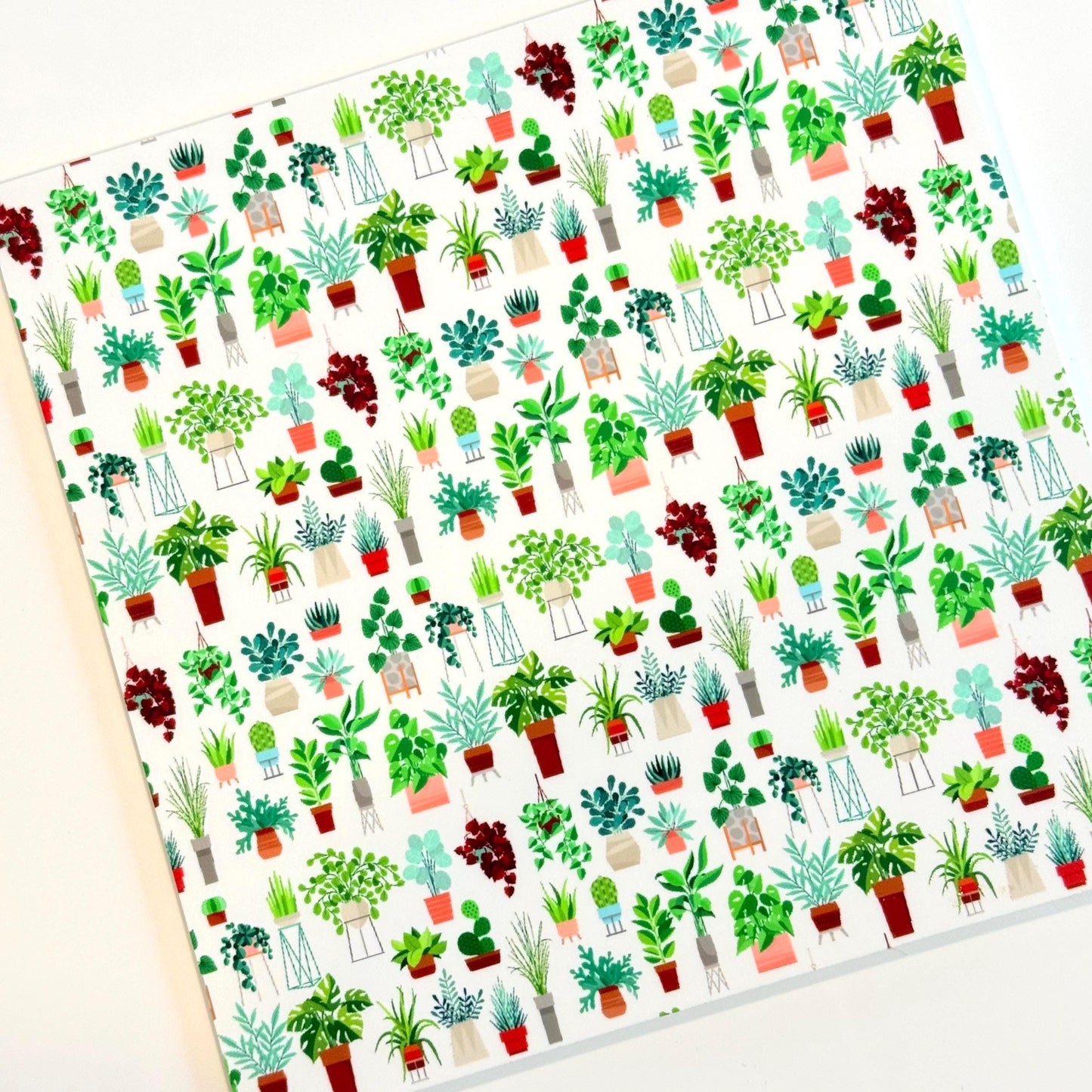 House Plants Patterned Acrylic Sheet –  Garden Plant Decor & Hanging Pots Patterned Cast Acrylic, Flex and Wood for Lasers