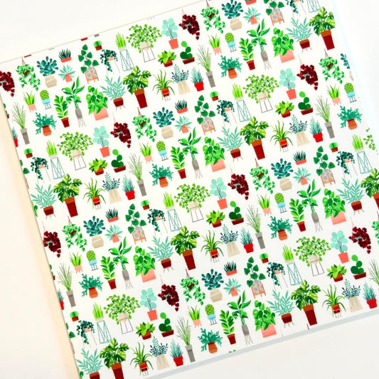 House Plants Patterned Acrylic Sheet –  Garden Plant Decor & Hanging Pots Patterned Cast Acrylic, Flex and Wood for Lasers