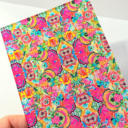Pink Paisley Floral Acrylic Patterned Sheet Patterned Cast Acrylic, Flex and Wood for Lasers