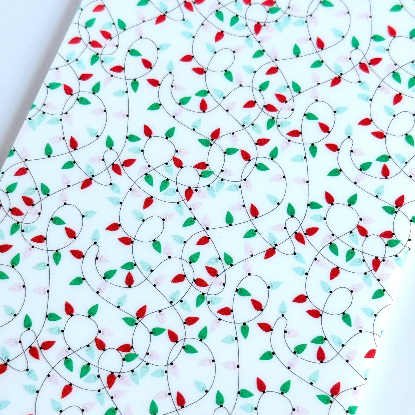 Christmas String Lights Patterned Acrylic Sheet - Cast Acrylic Sheet for Laser Cutting & Christmas Patterns Green and Red