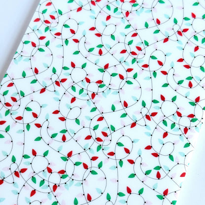 Christmas String Lights Patterned Acrylic Sheet - Cast Acrylic Sheet for Laser Cutting & Christmas Patterns Green and Red