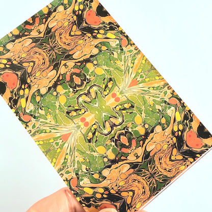 Orange and Green Swirl Clear Core Acrylic for Laser Cutting Patterned Cast Acrylic, Flex and Wood for Lasers