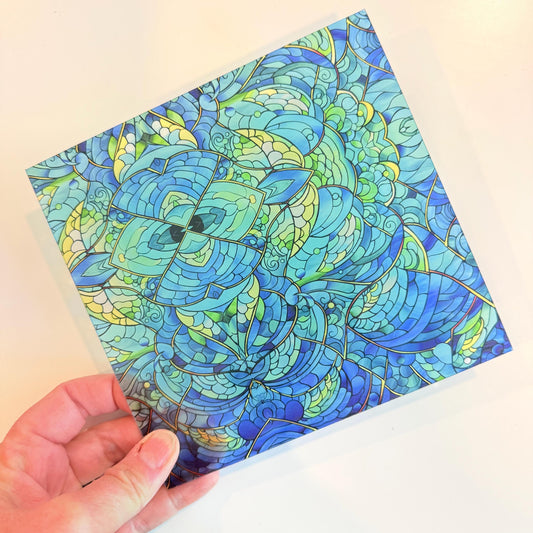 Stained Glass Acrylic Patterned Sheet – UV Printed Decorative Panel for Laser Cutting Patterned Cast Acrylic, Flex and Wood for Lasers