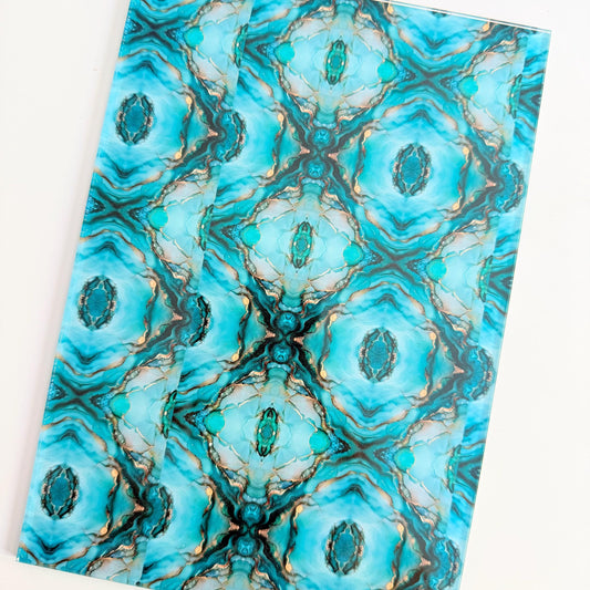 Clear Core Acrylic Durable Sheet - Laser Cut UV Printed Marble Swirl Pattern for Jewelry Making Patterned Cast Acrylic, Flex and Wood for Lasers