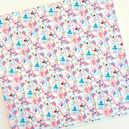 Mahjong patterned acrylic