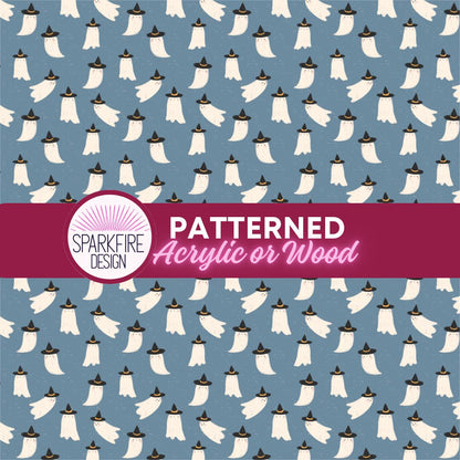 Football Patterned Sheet – Pink Halloween Ghosts & Bows | Laser Cuttable Acrylic, Wood and Flex
