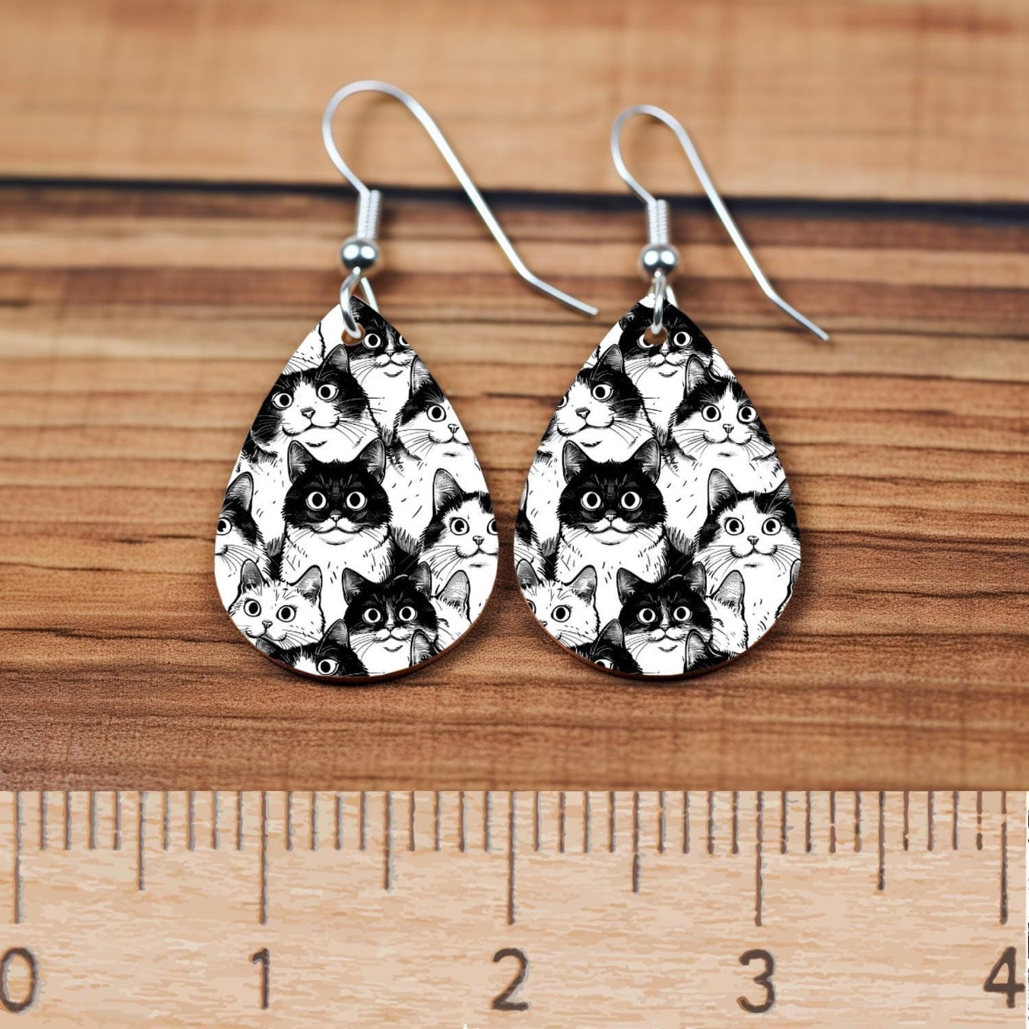 Black and White Cats Patterned Cast Acrylic, Flex and Wood for Lasers