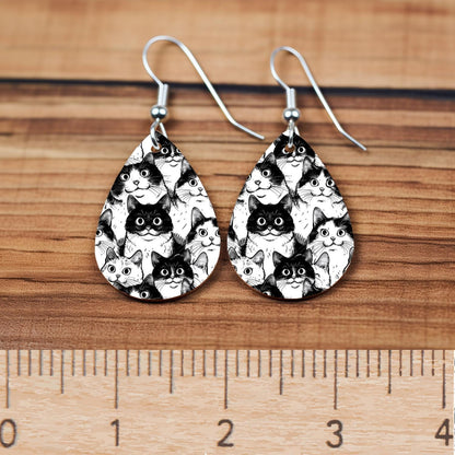 Black and White Cats Patterned Cast Acrylic, Flex and Wood for Lasers