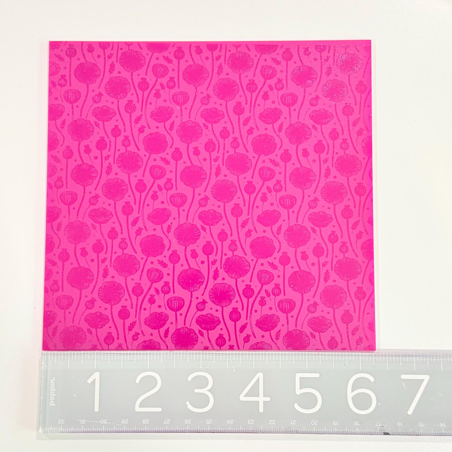 Patterned Acrylic Sheet - Floral Dried Flower Magenta Panel for Laser Engraving Patterned Cast Acrylic, Flex and Wood for Lasers