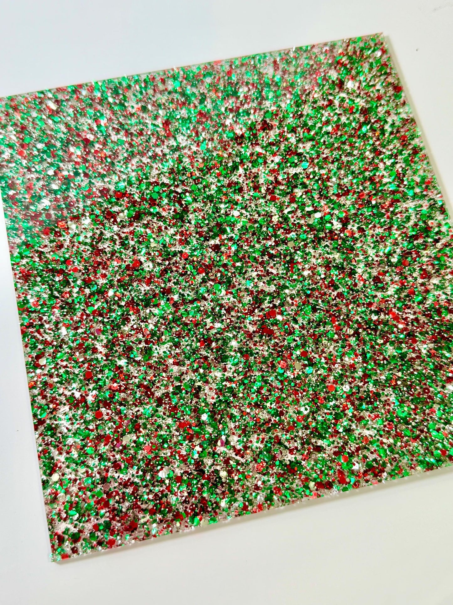 Christmas Glitter Acrylic Sheet - Red Green Sparkly Acrylic for Laser Cutting