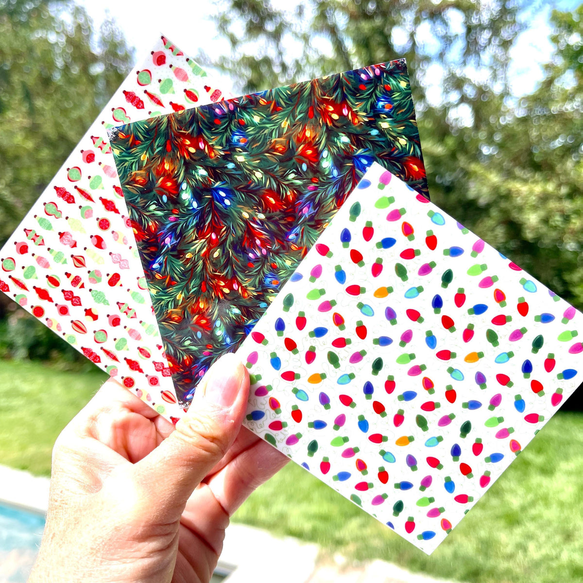 Christmas Plaid Acrylic Sheet, Red Green Patterned Cast Laser Cut