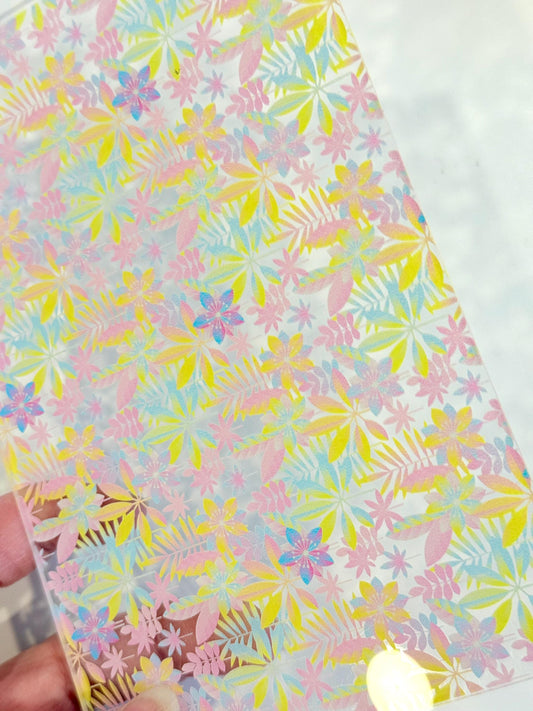 Clear Acrylic Sheet - Pastel Floral Patterned UV Printed Acrylic Jewelry Supplies 4x6 Inch Patterned Cast Acrylic, Flex and Wood for Lasers