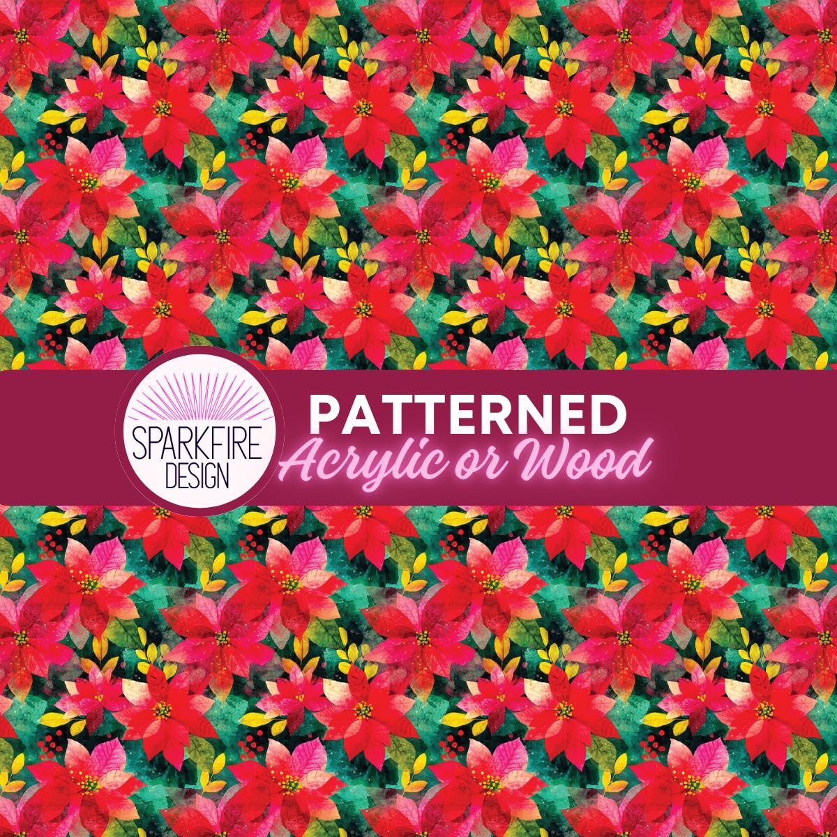 Patterned Acrylic Sheet, Christmas Floral Laser Acrylic, Flex
