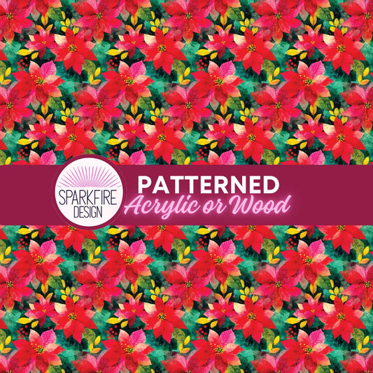 Patterned Acrylic Sheet, Christmas Floral Laser Acrylic, Flex