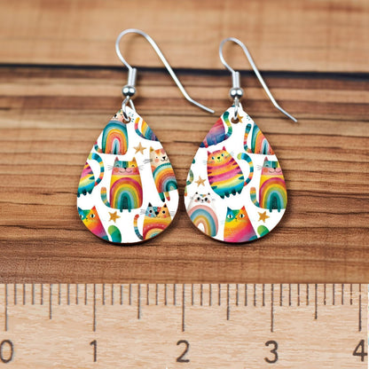 Rainbow Cats Patterned Cast Acrylic, Flex and Wood for Lasers