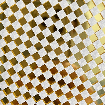 Gold Mirror Acrylic – 1/8 Inch Checkered Patterned Sheet for Jewelry Making Patterned Cast Acrylic, Flex and Wood for Lasers
