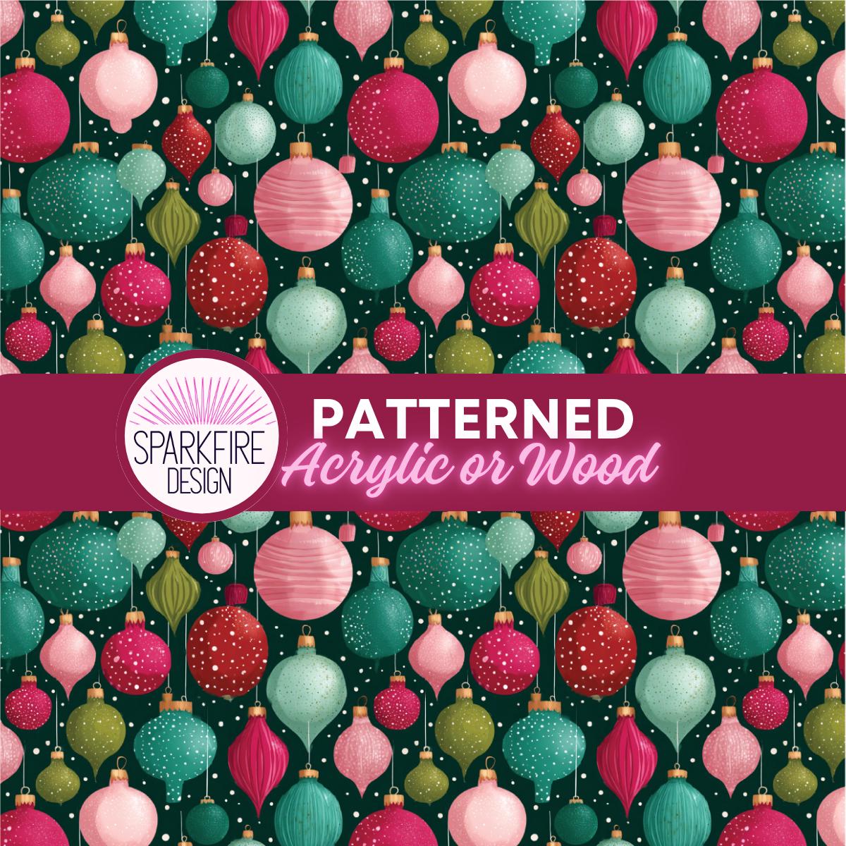 Patterned Acrylic Sheet, Christmas Lights Stained Glass Laser