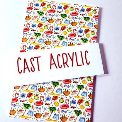 Patterned Acrylic Sheet - Custom Acrylic Patterns with Summer Design & Boho Style Prints Patterned Cast Acrylic, Flex and Wood for Lasers