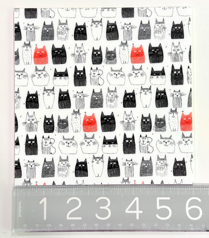 Patterned Acrylic Sheet - 1/8 Inch Cast Panel with Red Black Cats Design Patterned Cast Acrylic, Flex and Wood for Lasers