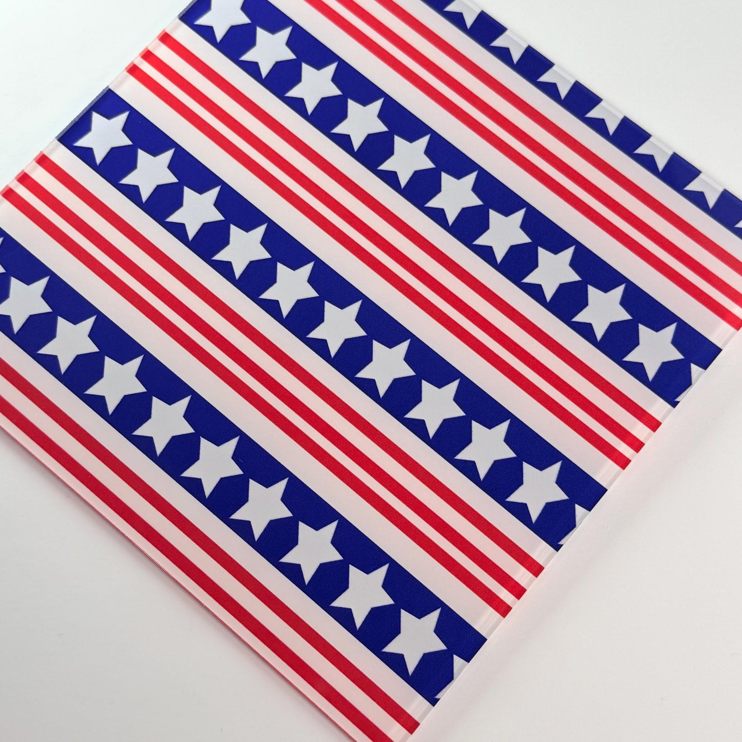 Patterned Clear Acrylic - Stars and Stripes 3mm Sheet for Laser Cutting Patterned Cast Acrylic, Flex and Wood for Lasers