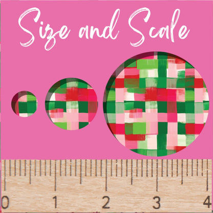 Christmas Plaid Acrylic - Patterned Cast Sheets for Laser Cutting | Red Green Pink Panels