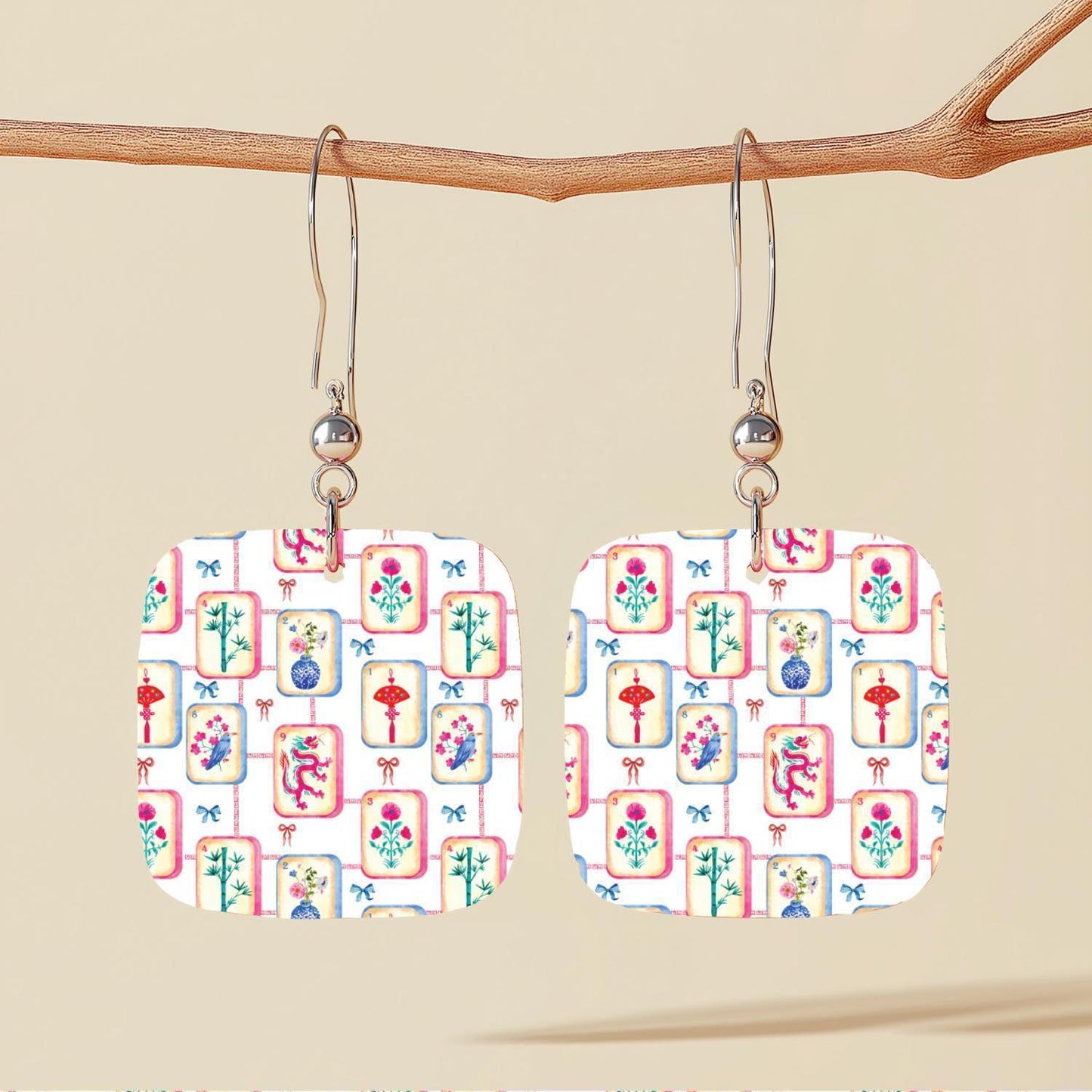Mahjong Patterned Acrylic Patterned Cast Acrylic, Flex and Wood for Lasers